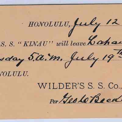 Author's Personal Collection: George H. Dunn, an agent for the Inter-Island Steam Navigation Company and Wilder’s Steamship Company, replaced Captain Taylor and served as keeper until 1907, when Samuel Ako was placed in charge of the light.