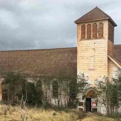 For reference only: Church in disrepair. Author viewed church in March 2025 and site is continually deteriorating as it is abandoned.
