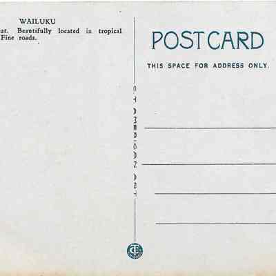 Author's Personal Collection: Post card published by Honolulu Paper Co., Ltd., Honolulu, T.H. (Still a territory of the USA).