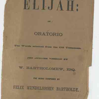 Elijah: an Oratorio