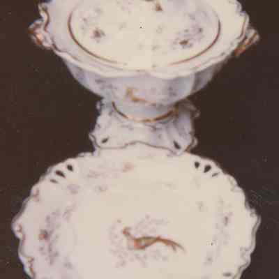 Footed Dish with Plate
