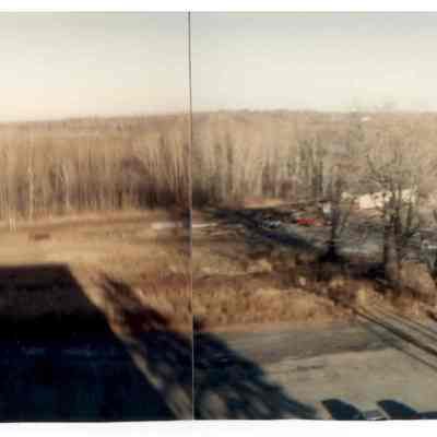 Panoramic, aerial view of the location of the old railway station