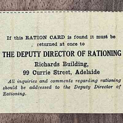 2023.252.7r: Reverse of clothing ration card issued in 1947.