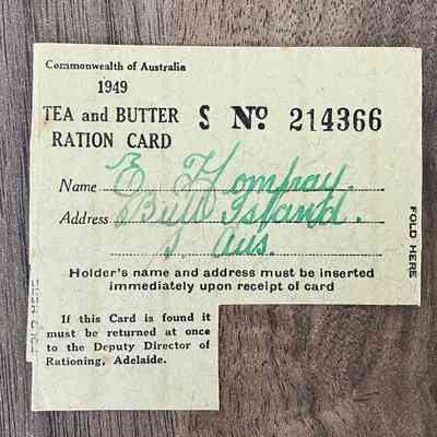 Tea & Butter Ration Card