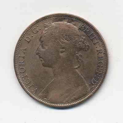 2023.63.2: Detail of obverse showing a relief of Queen Victoria
