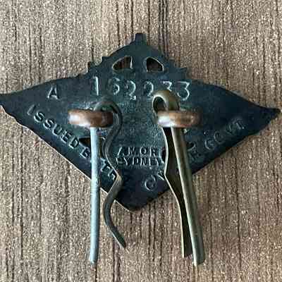 2023.220.36r: Reverse of badge showing unique number: A162233