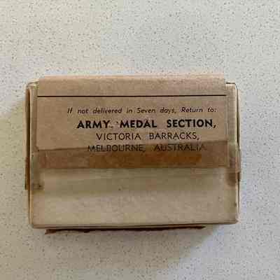 2023.1.33r (1): Reverse of paper wrapper used to address the official medal box used for delivery to recipients.