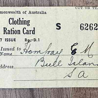 Clothing Ration Card