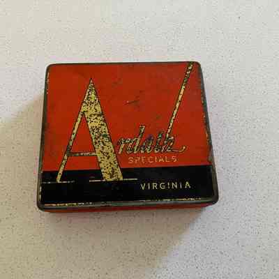 Ardath Cigarette Tin Containing Buttons, Pencil, and Eraser