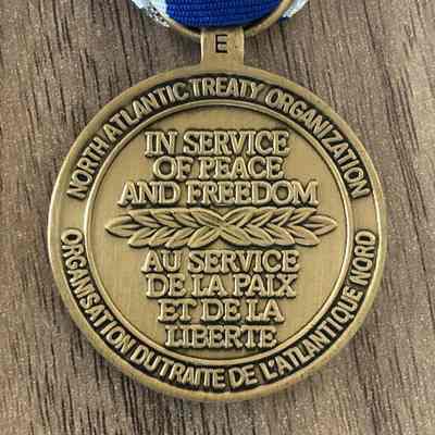 2023.7.5.1v: Detail of NATO medal, verso.