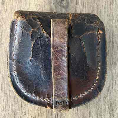 2023.10.3: Small leather compass case, rear