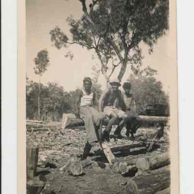 Unidentified Australian Soldier and two First Nations men