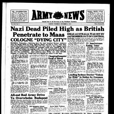 Original copy of Army News, Darwin, November 2 1944, 4 pp.