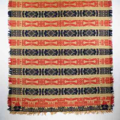Ohio coverlet, tied beiderwand