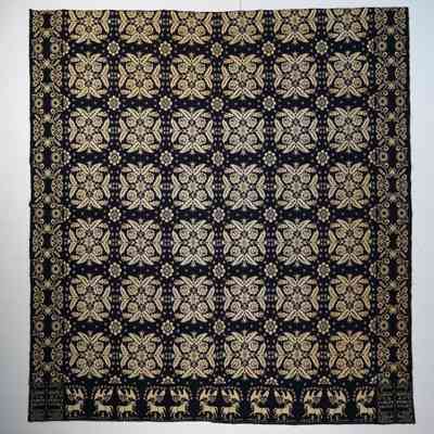 New York coverlet; doublecloth; A. Davidson 1830
