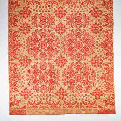 New York coverlet by James Cunningham for Emily E. Phillips, 1840, doubleweave