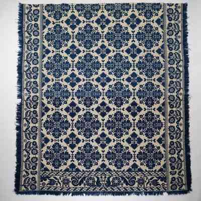 Coverlet; tied half doublecloth