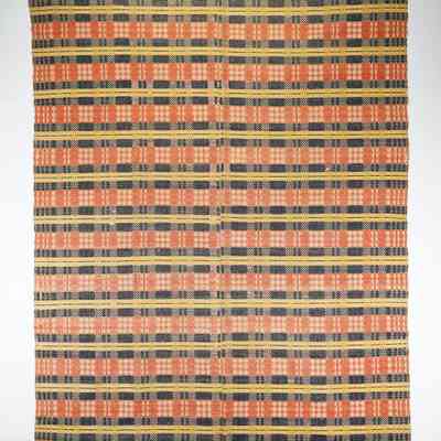 Geometric coverlet, star point twill