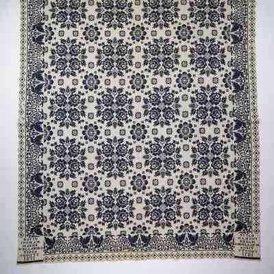 Pennsylvania coverlet; tied half doublecloth; David Ingham 1871