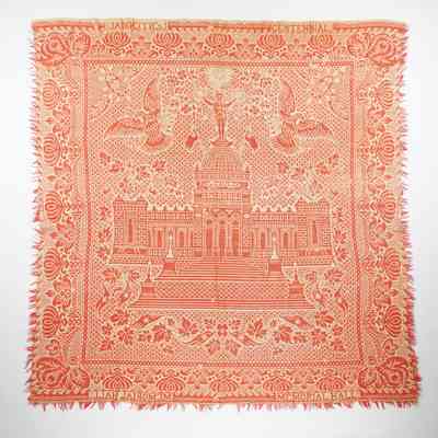 Pennsylvania coverlet, power-woven doubleweave