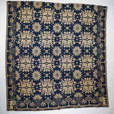 New York coverlet; doublecloth; 1844