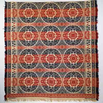Ohio coverlet; tied half doublecloth; James Pearson