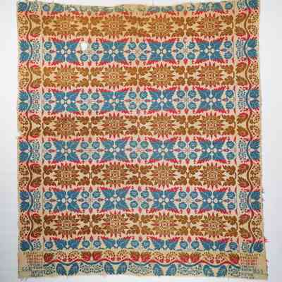 Ohio coverlet; tied half doublecloth; William Forster 1855