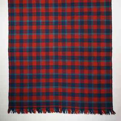 Geometric coverlet; plainweave