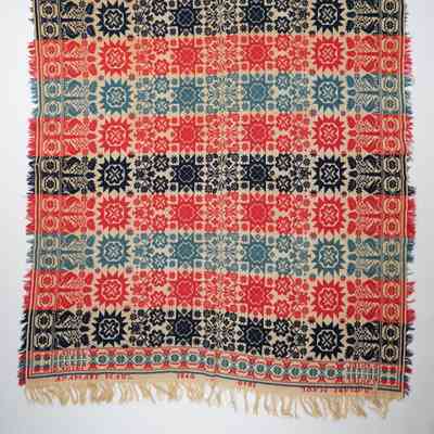 Coverlet; tied half doublecloth; Daniel Becker 1840