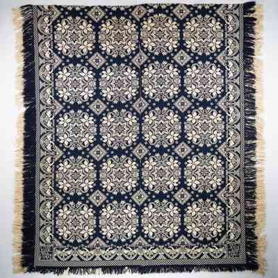 New Jersey coverlet by Peter Van Doren for C. Van Dyke, 1842, doubleweave