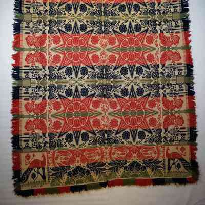 Pennsylvania coverlet; tied half doublecloth; Henry Stager