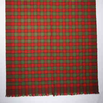 Geometric coverlet; plainweave