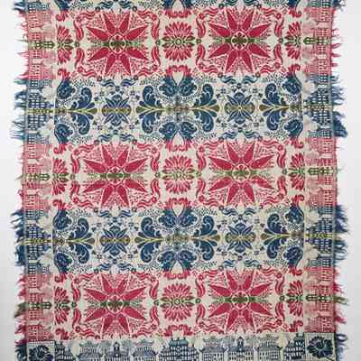 Ohio coverlet; tied half doublecloth