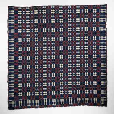 Geometric coverlet, doublweave