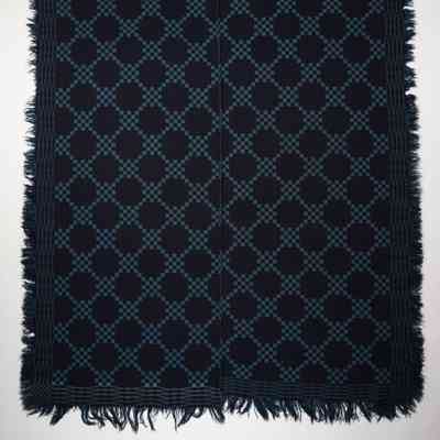 Geometric coverlet; doublecloth