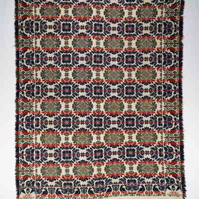 Pennsylvania coverlet by Henry Overholt, tied beiderwand