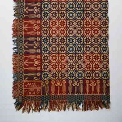 Pennsylvania coverlet; doublecloth; John Gamble 1842