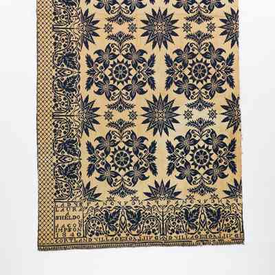 New York coverlet by Jacob Impson for Laura A. Sheldon, 1840, doubleweave