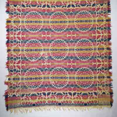 Pennsylvania coverlet; tied half doublecloth; Seifert & Co.