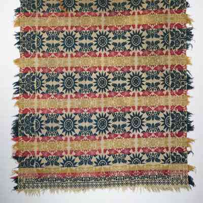 Ohio coverlet; tied half doublecloth; T. M. Alexander 1843