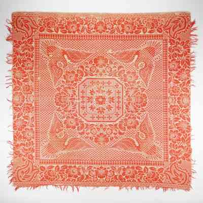 Coverlet, power-woven doubleweave