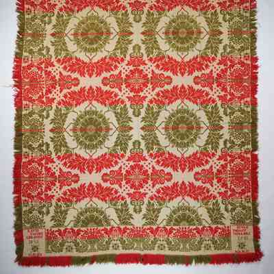 Pennsylvania coverlet; tied half doublecloth; David Yingst 1853