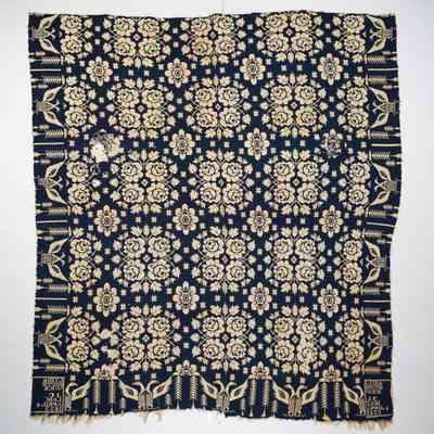 New York coverlet; doublecloth; Josiah Cass 1833