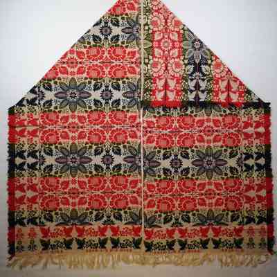 Pennsylvania coverlet; tied half doublecloth