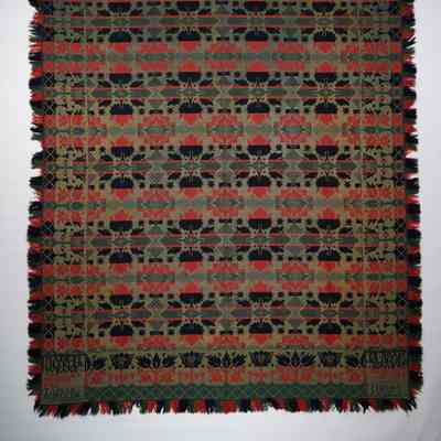Pennsylvania coverlet; tied half doublecloth; Charles Wiand 1839