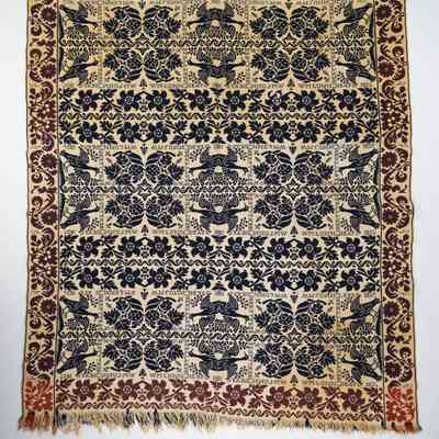 Ohio coverlet; tied half doublecloth; William Lunn 1837