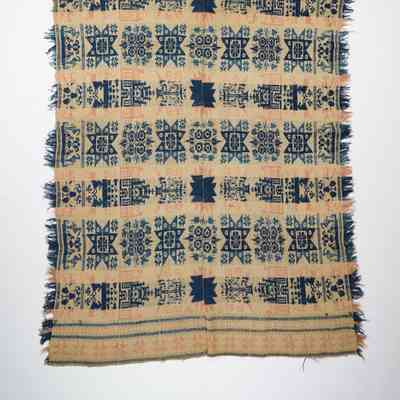 Ohio coverlet; tied half doublecloth; John Cook 1848