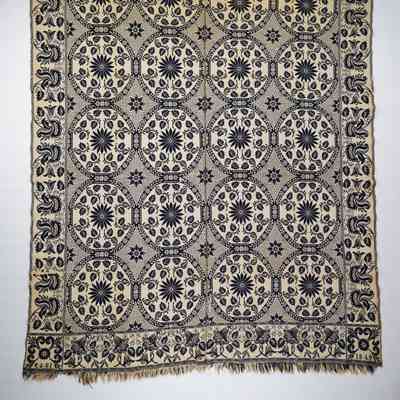 Indiana coverlet; doublecloth; John Rogers 1849