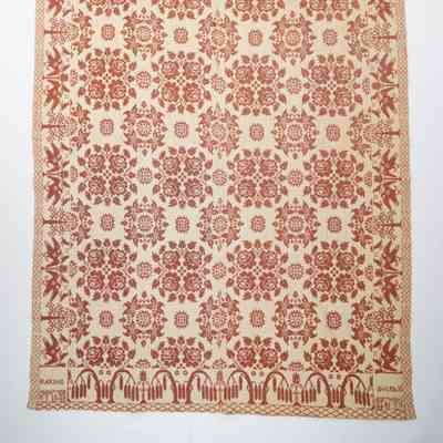 New York coverlet; doublecloth; 1848