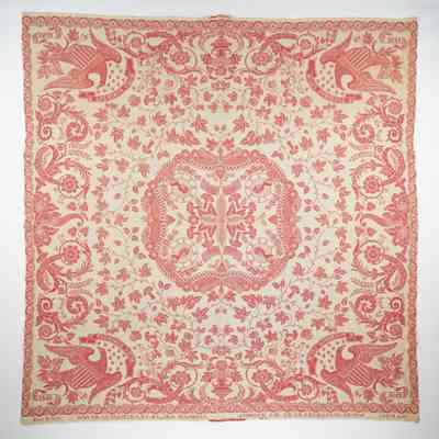 New York coverlet by Ira Hadsell for Eliza E. Gillet, 1851, doubleweave